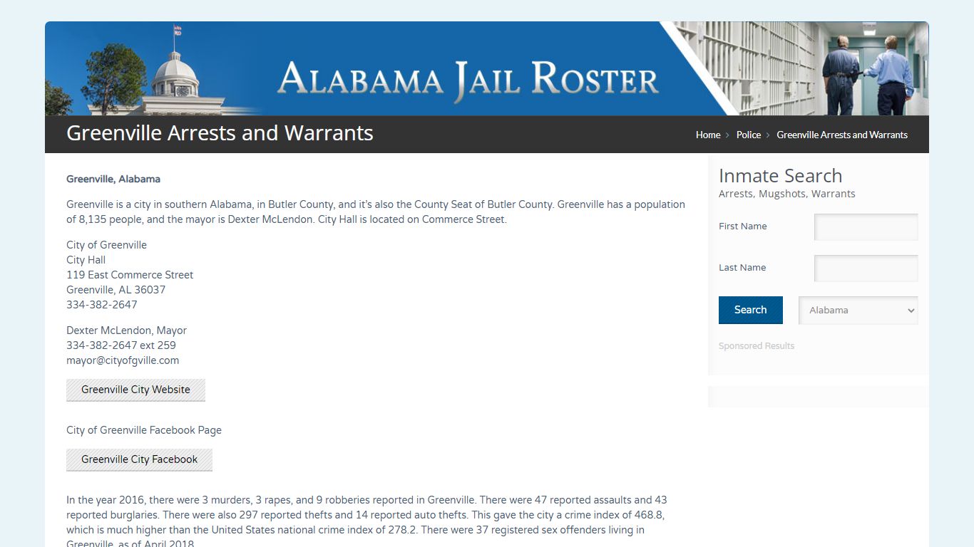 Greenville Arrests and Warrants | Alabama Jail Inmate Search